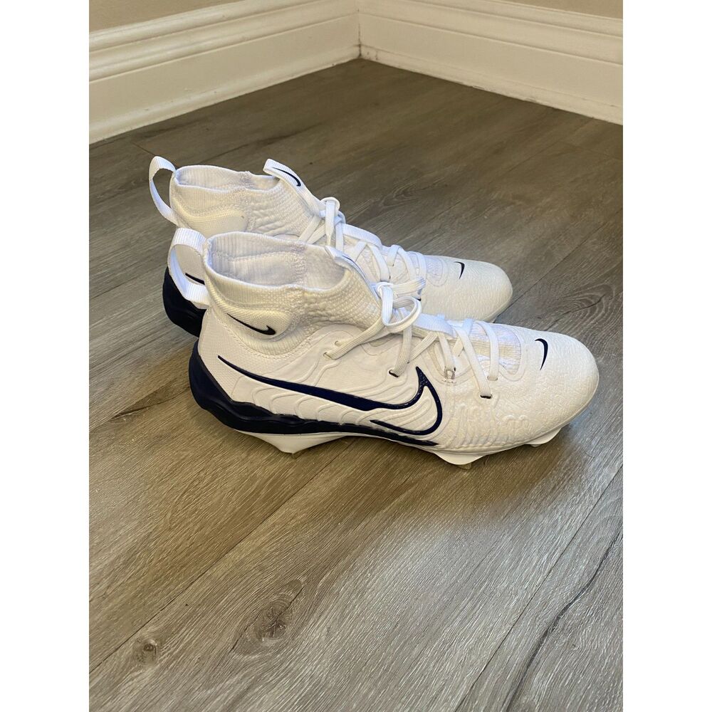 Nike Alpha Huarache NXT Metal Baseball Cleats Mens 7.5 White Navy DJ6517-103